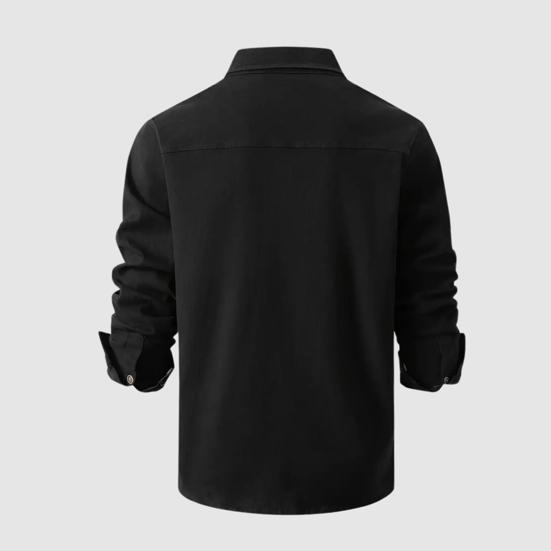 Chemise Homme Casual Tissu Robuste avec Poches Poitrine 6
