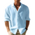 Chemise Homme Casual Unie à Manches Longues avec Revers