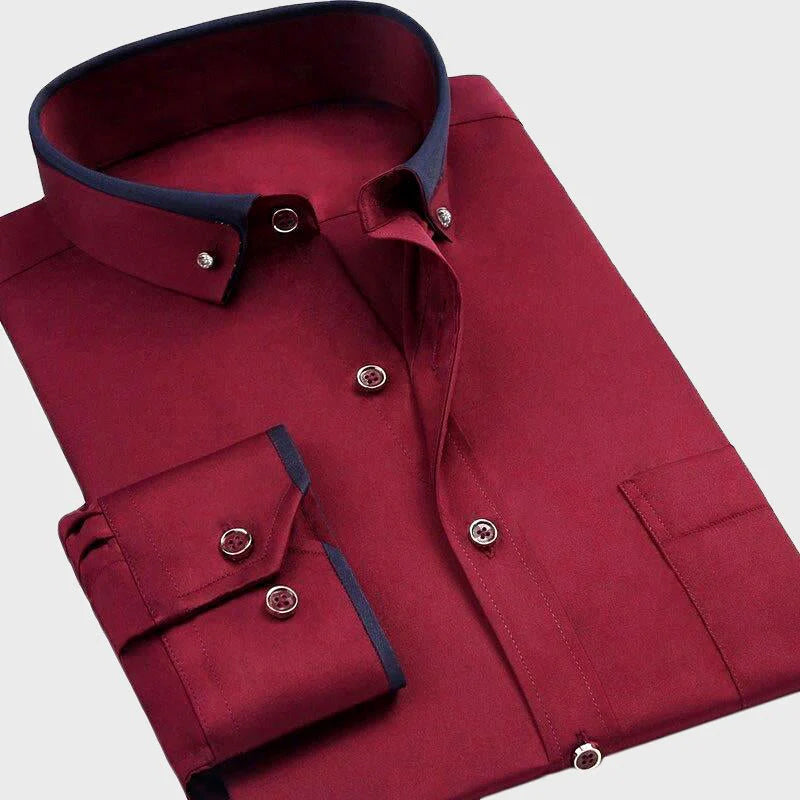 Chemise Homme Chic à Manches Longues avec Col Rabattu 4