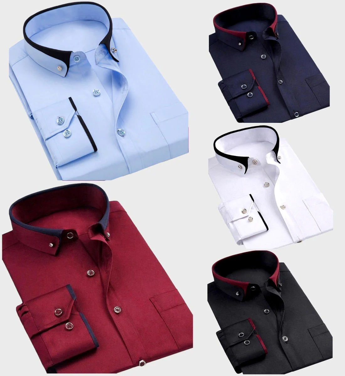 Chemise Homme Chic à Manches Longues avec Col Rabattu 5