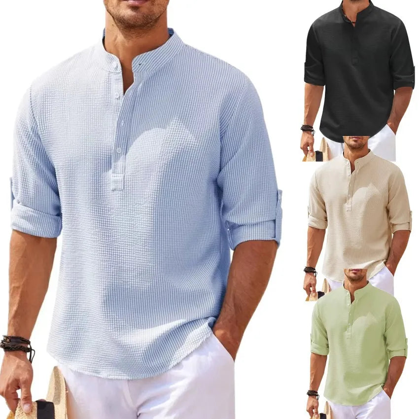 Chemise Homme Classique Tissu Respirant Manche Courte 7