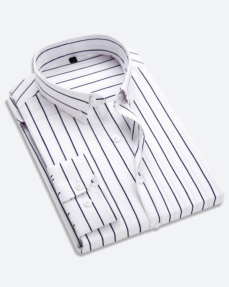 Chemise Homme Classique à Rayures Style Professionnel 0
