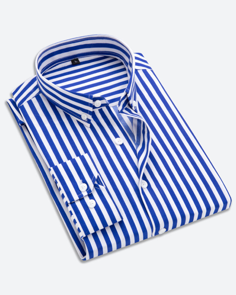 Chemise Homme Classique à Rayures Style Professionnel 1