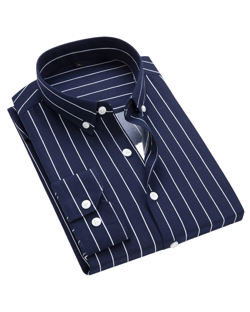Chemise Homme Classique à Rayures Style Professionnel 4