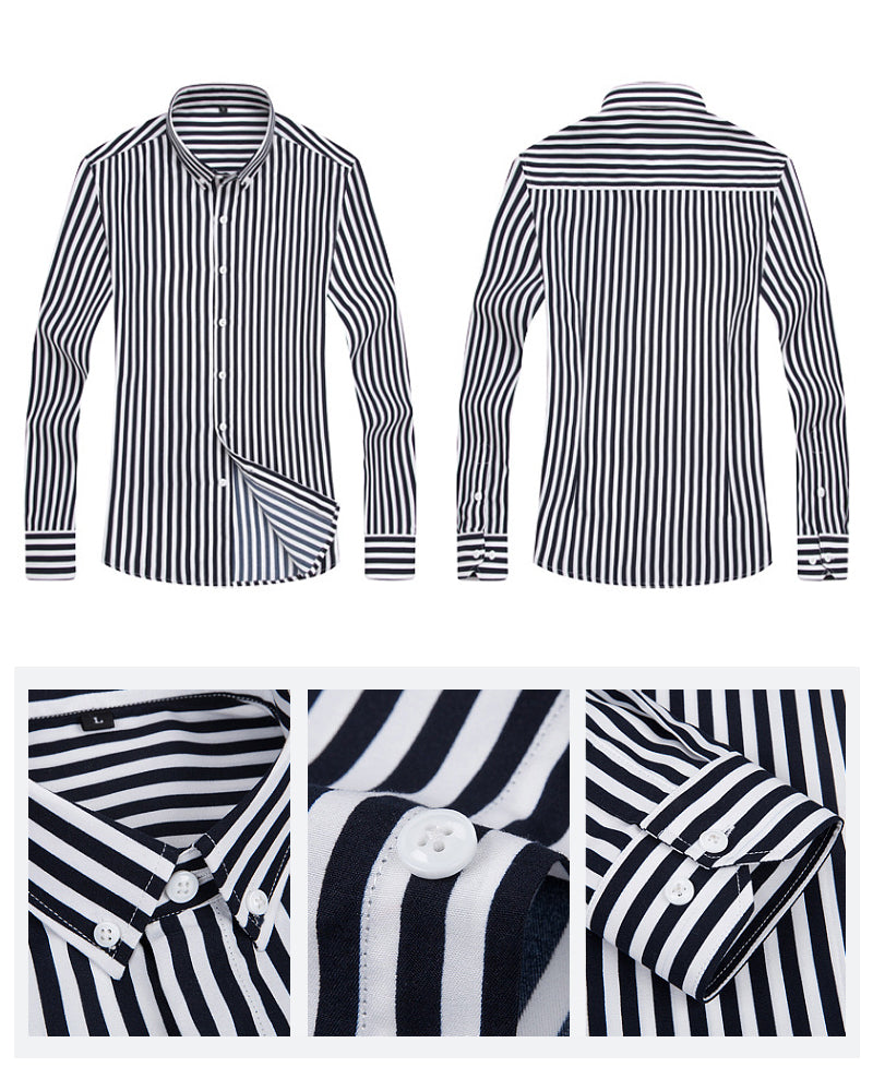 Chemise Homme Classique à Rayures Style Professionnel 5