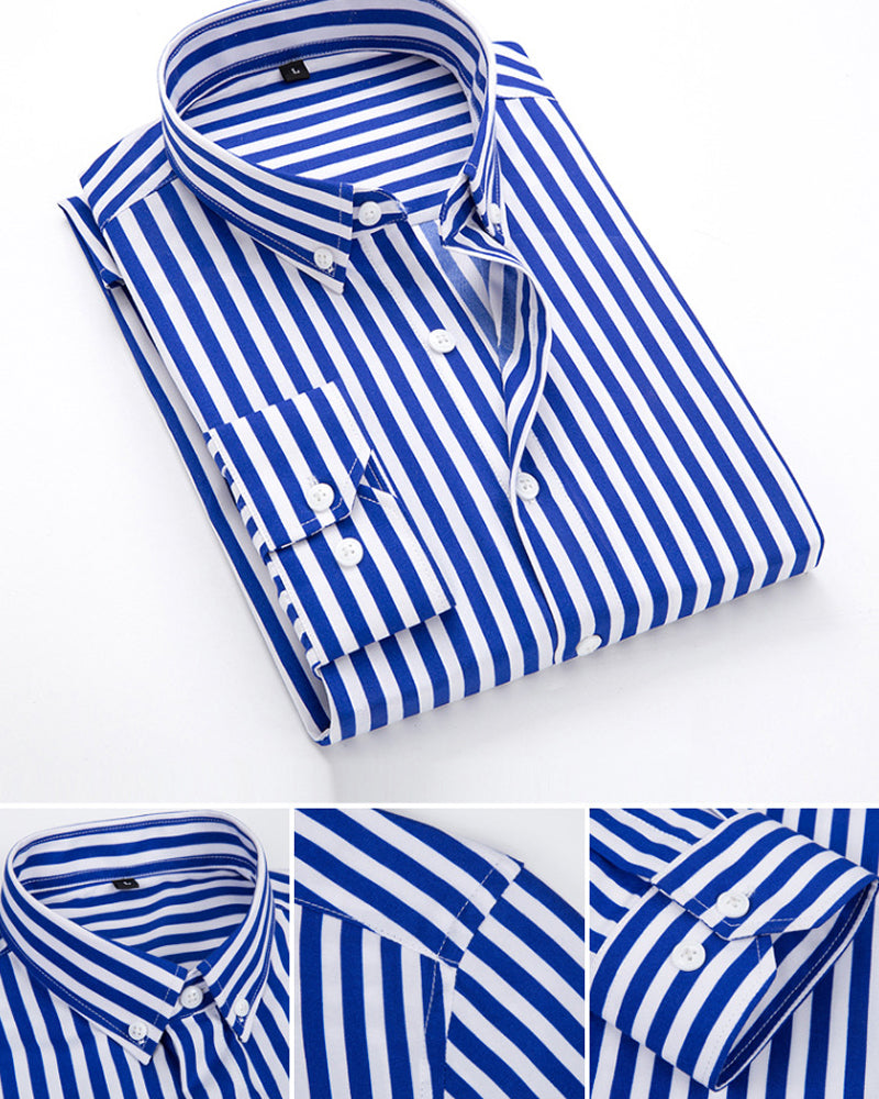 Chemise Homme Classique à Rayures Style Professionnel 6
