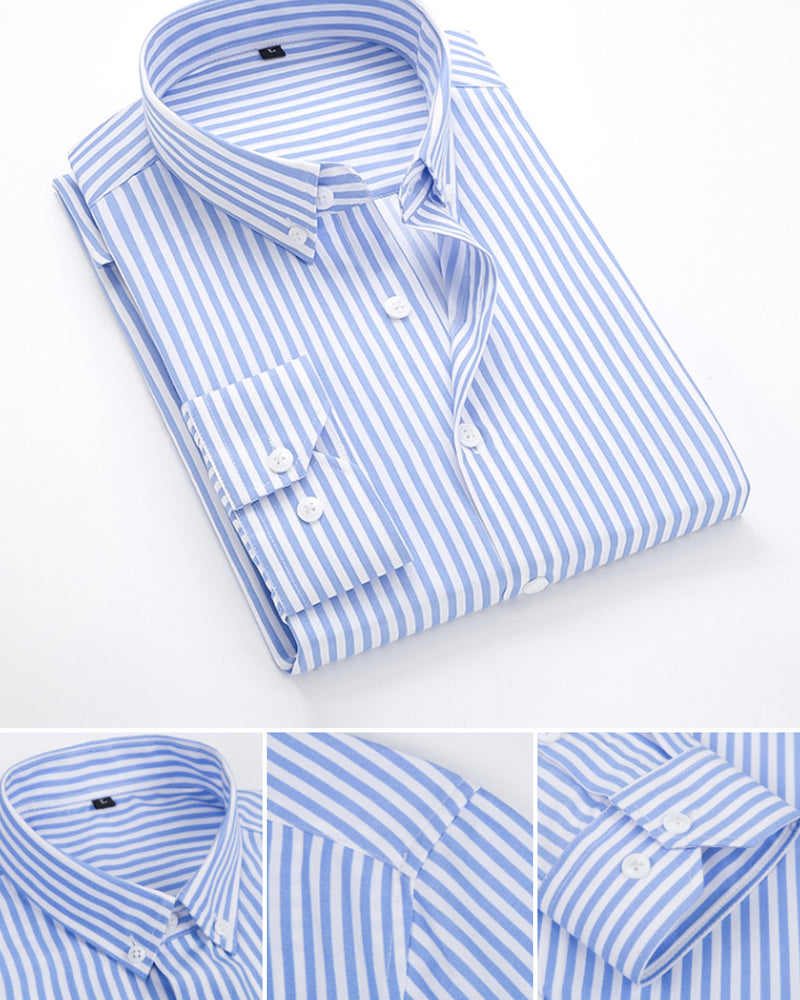 Chemise Homme Classique à Rayures Style Professionnel 7