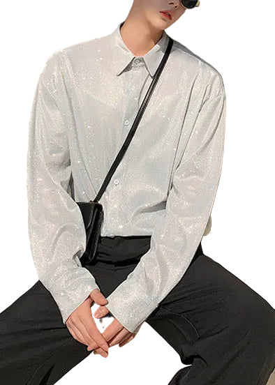 Chemise Homme Coupe Ample à Paillettes Automne 0