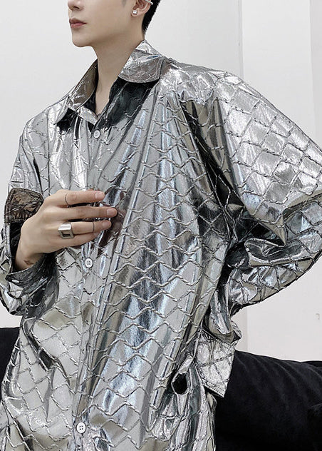 Chemise Homme Décontractée Coupe Oversize à Carreaux 4