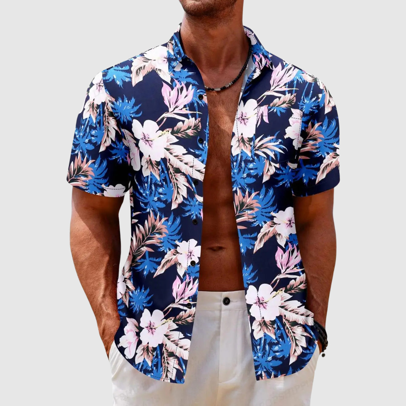 Chemise Homme Décontractée Imprimé Floral 1