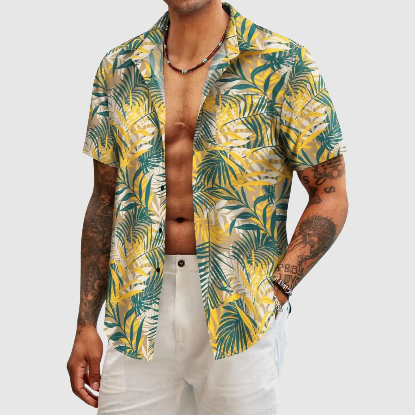 Chemise Homme Décontractée Imprimé Floral 3
