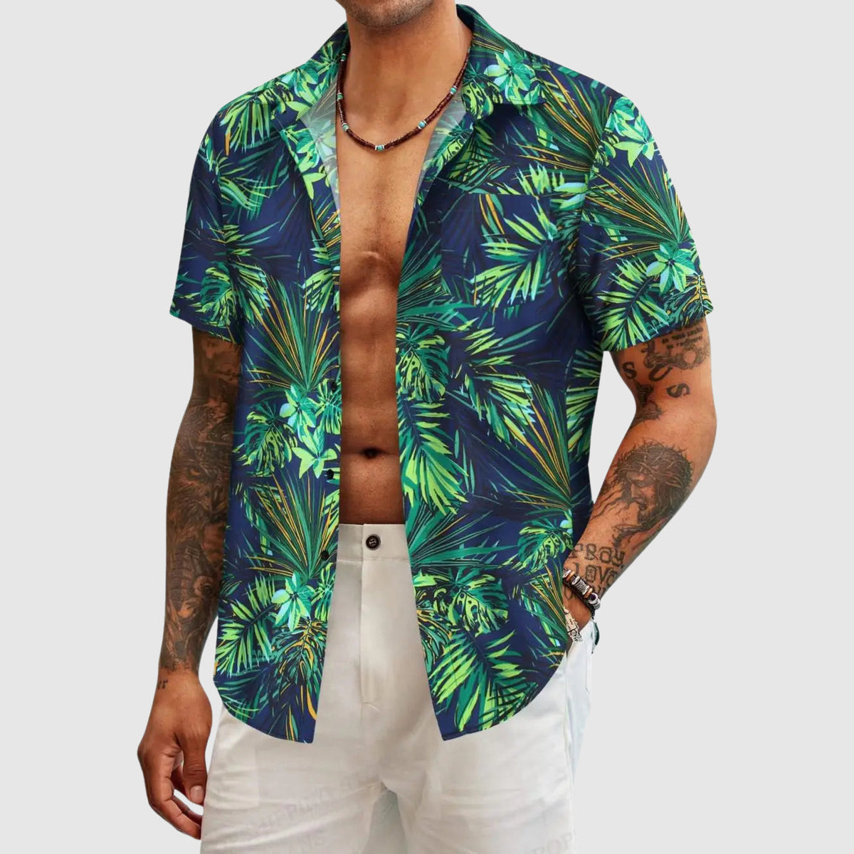 Chemise Homme Décontractée Imprimé Floral 4