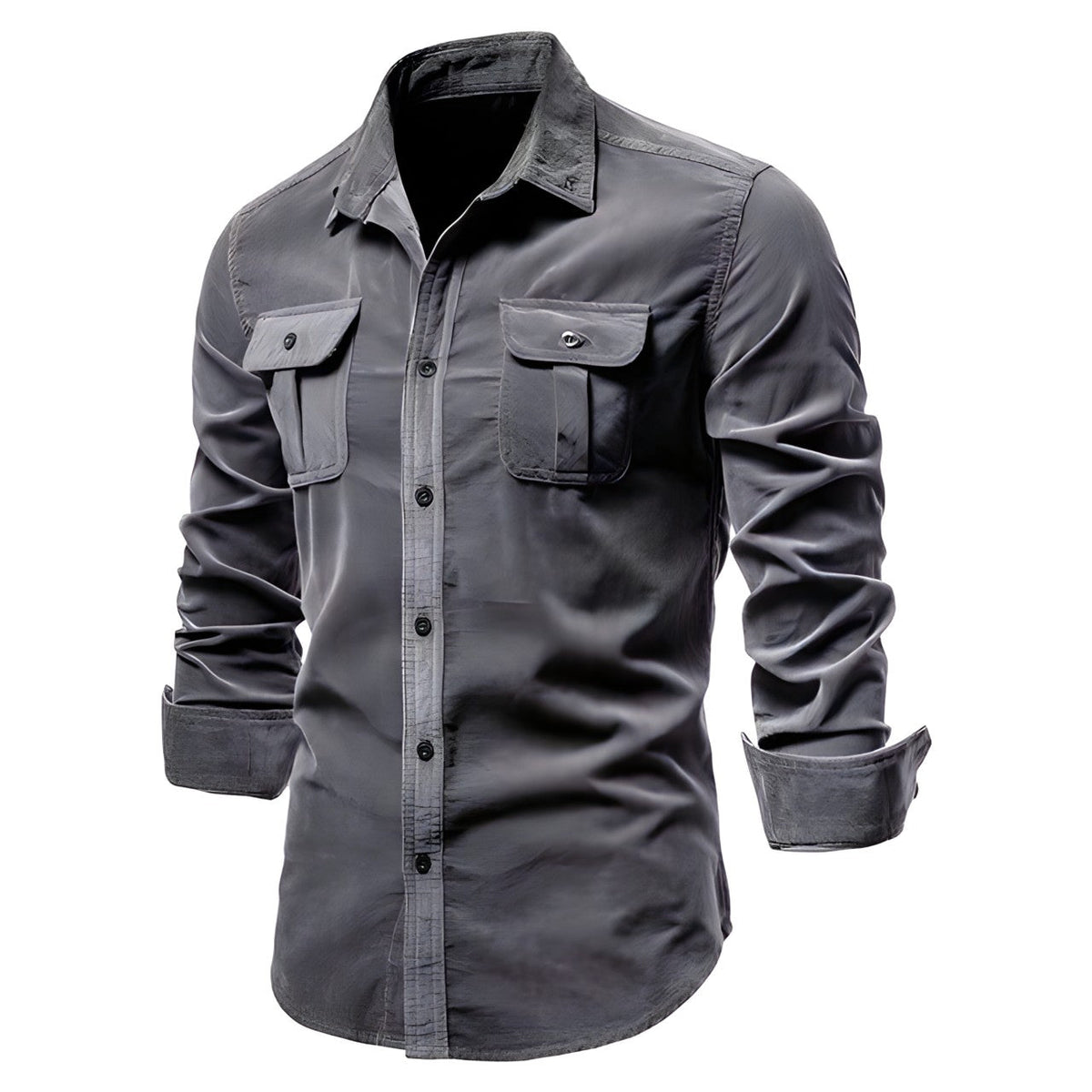 Chemise Homme Décontractée Style Militaire à Manches Longues 3