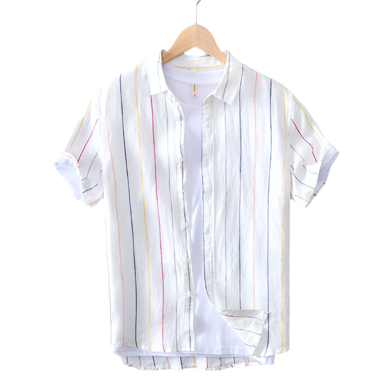 Chemise Homme Été Coupe Ajustée en Lin Coton 0