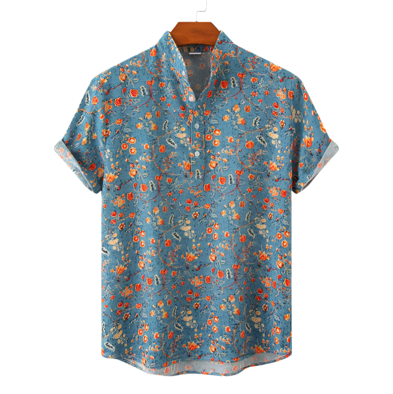 Chemise Homme Floral Moderne en Coton Ajustée 0