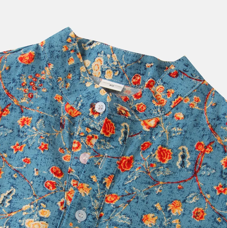 Chemise Homme Floral Moderne en Coton Ajustée 4
