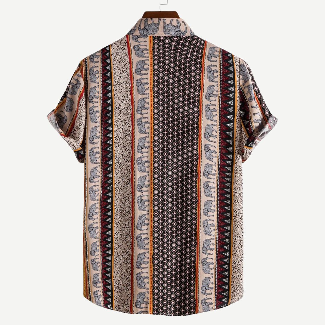 Chemise Homme Géométrique Éléphant Tissu Léger Aéré 3