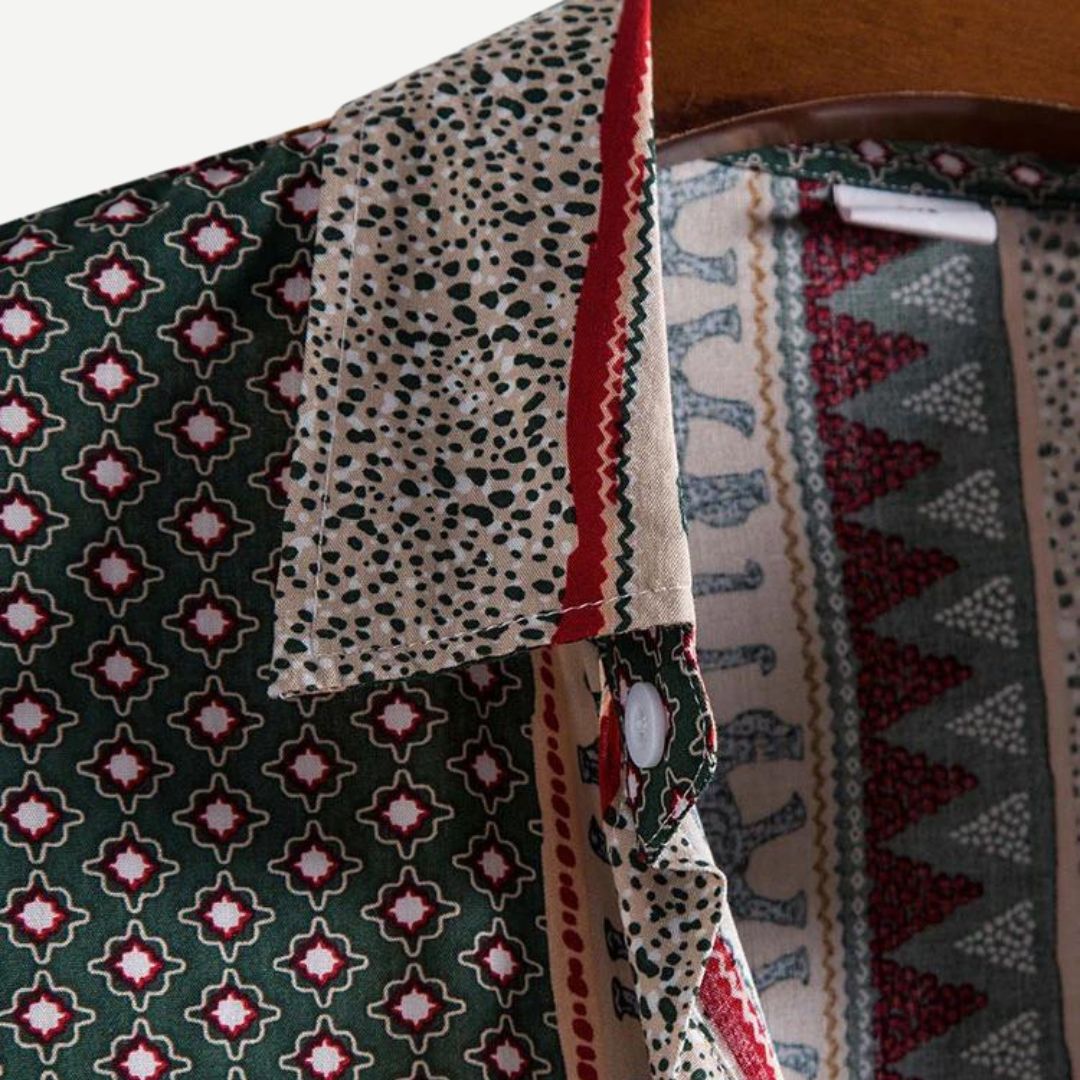 Chemise Homme Géométrique Éléphant Tissu Léger Aéré 7