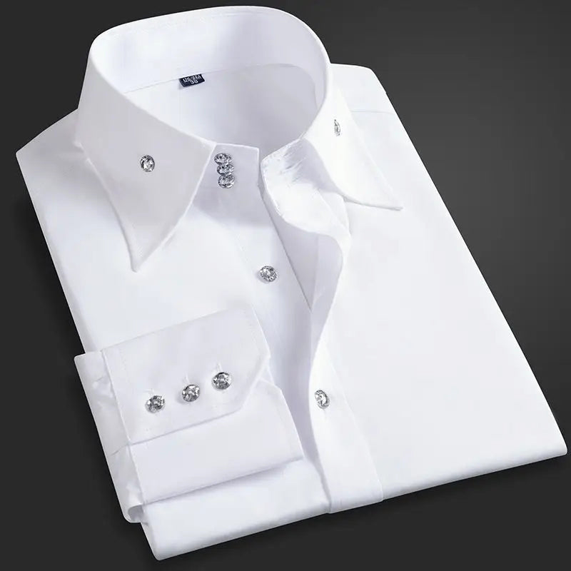 Chemise Homme Habillée Classique à Boutons Contrastés 2