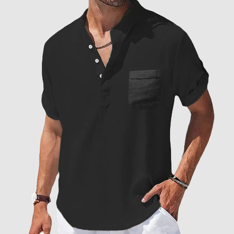 Chemise Homme Henley Décontractée 4