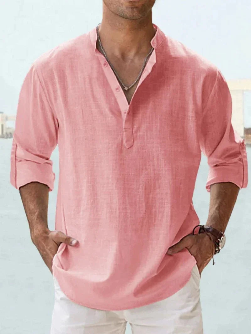 Chemise Homme Lin Moderne Col Ouvert Spacieuse 9