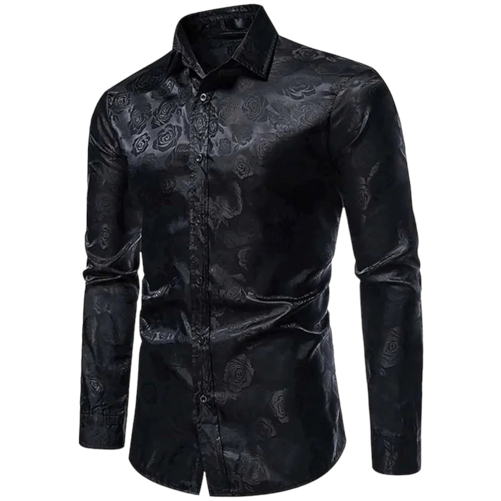 Chemise Homme Longue Détails Floraux Coton Polyester 2
