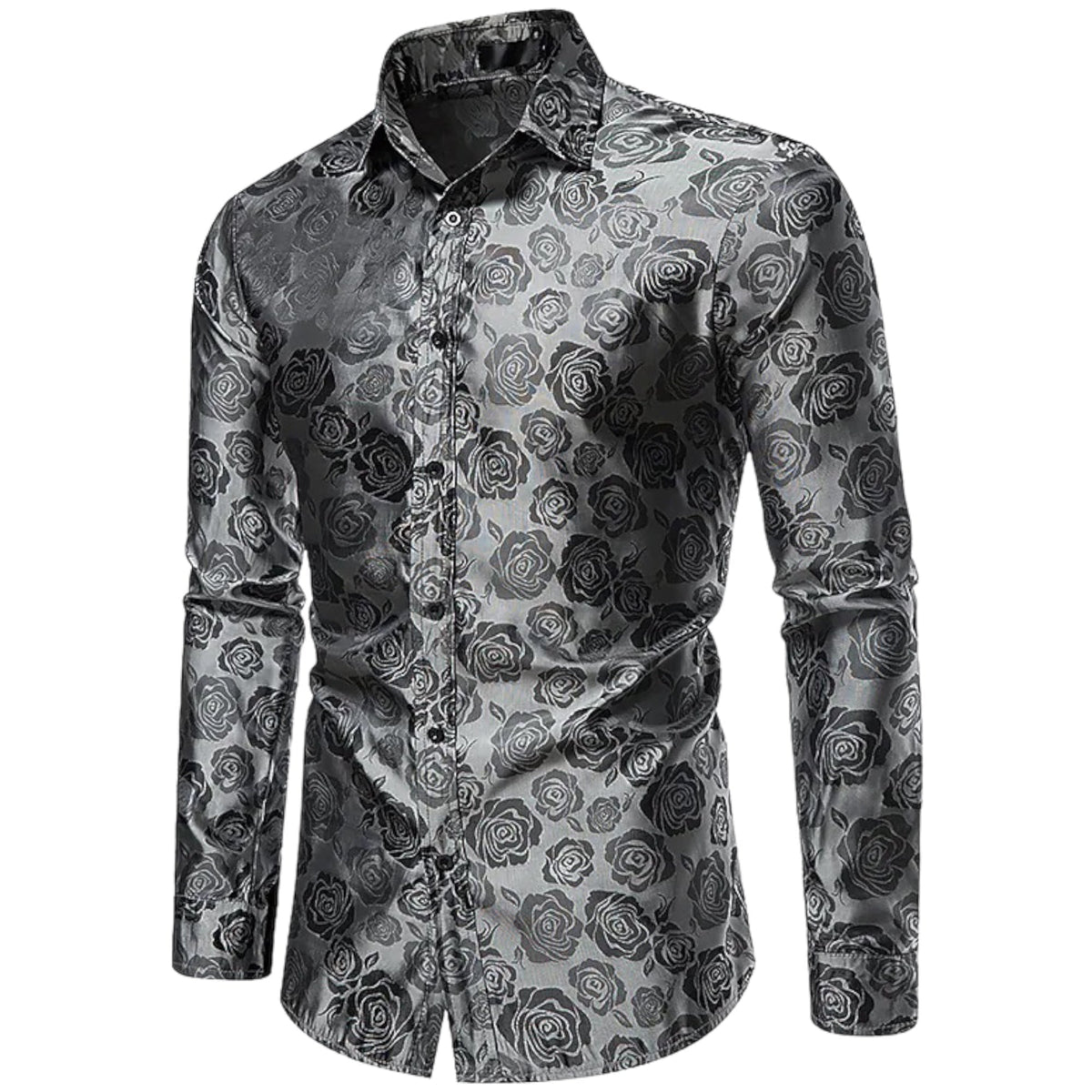 Chemise Homme Longue Détails Floraux Coton Polyester 4