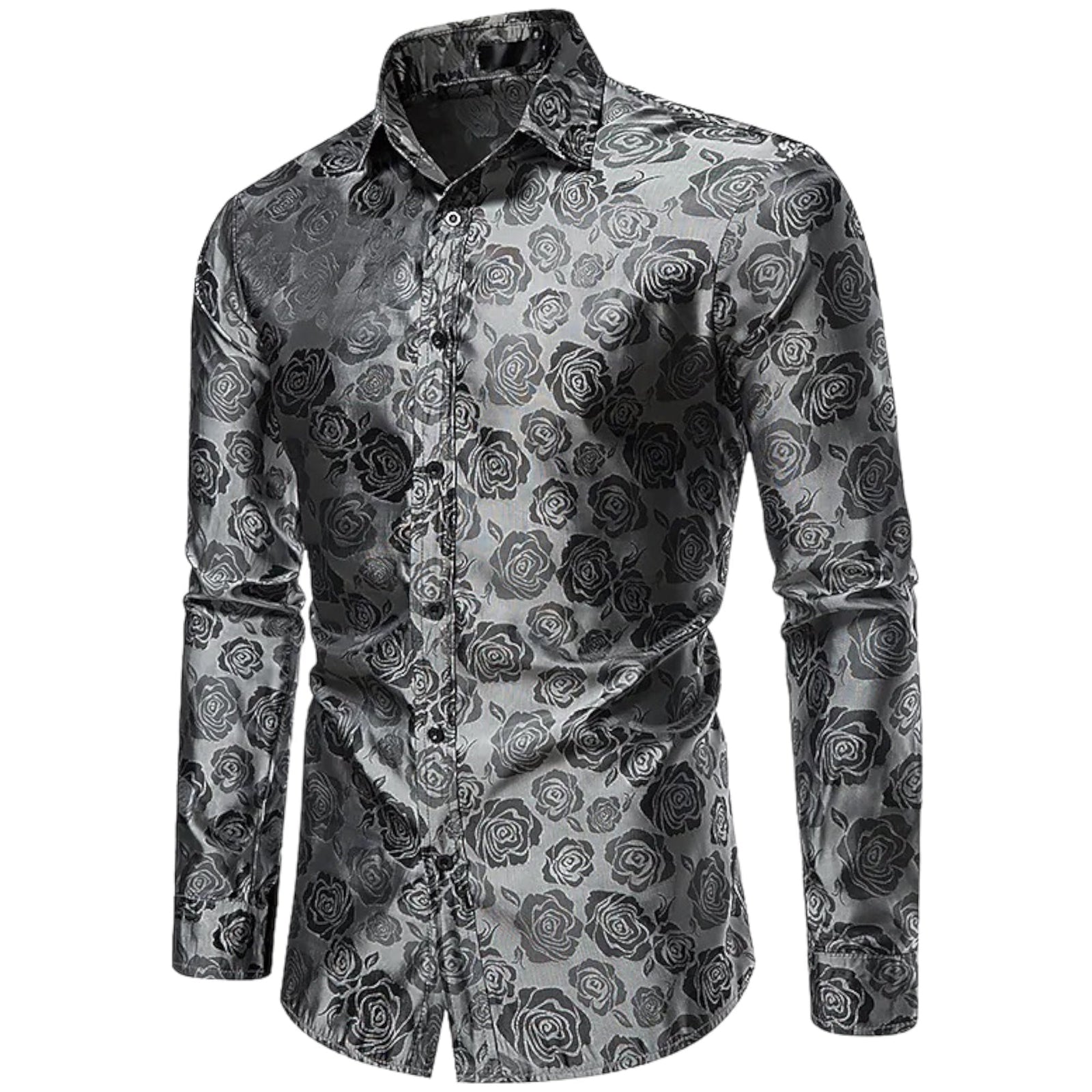 Chemise Homme Longue Détails Floraux Coton Polyester 4