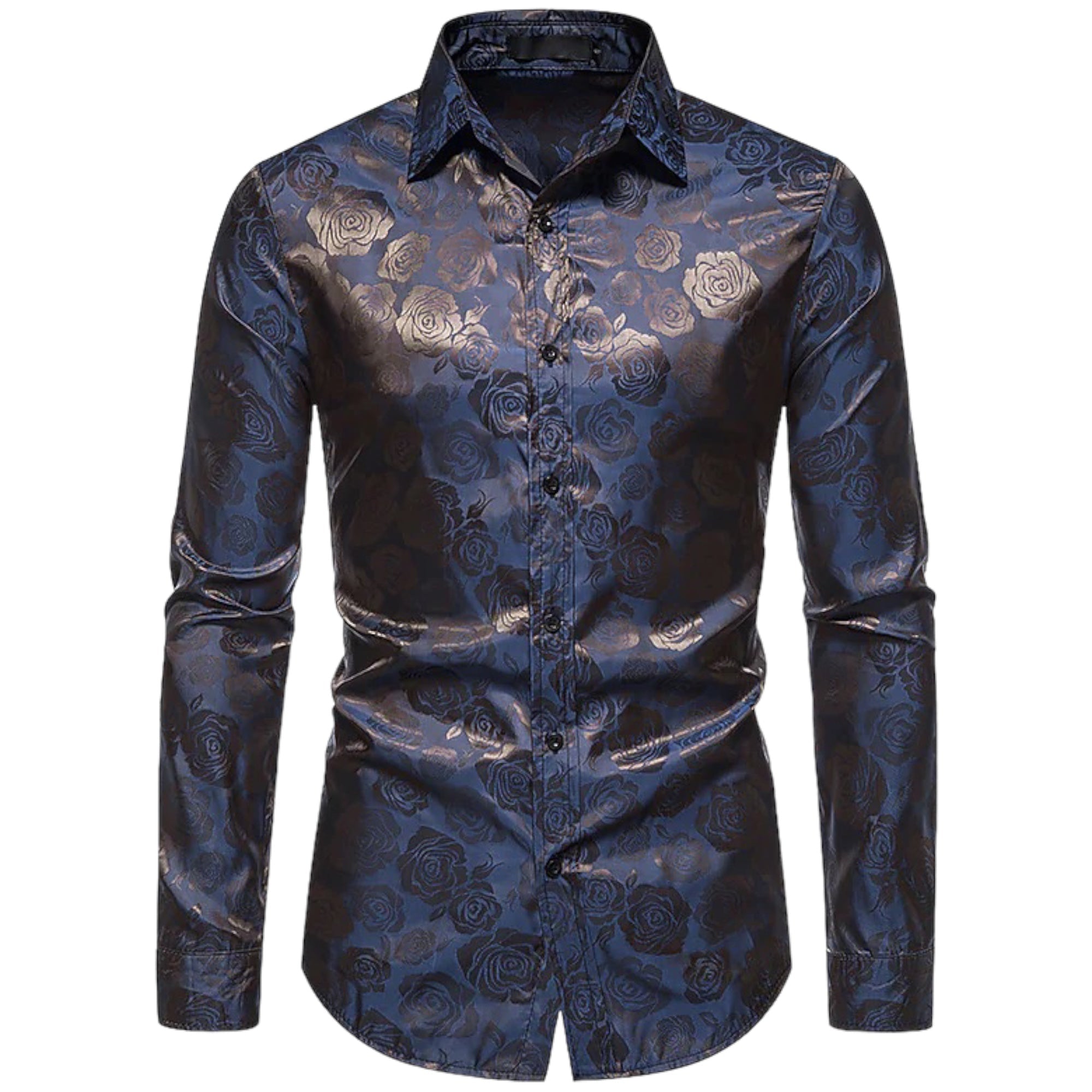 Chemise Homme Longue Détails Floraux Coton Polyester 9