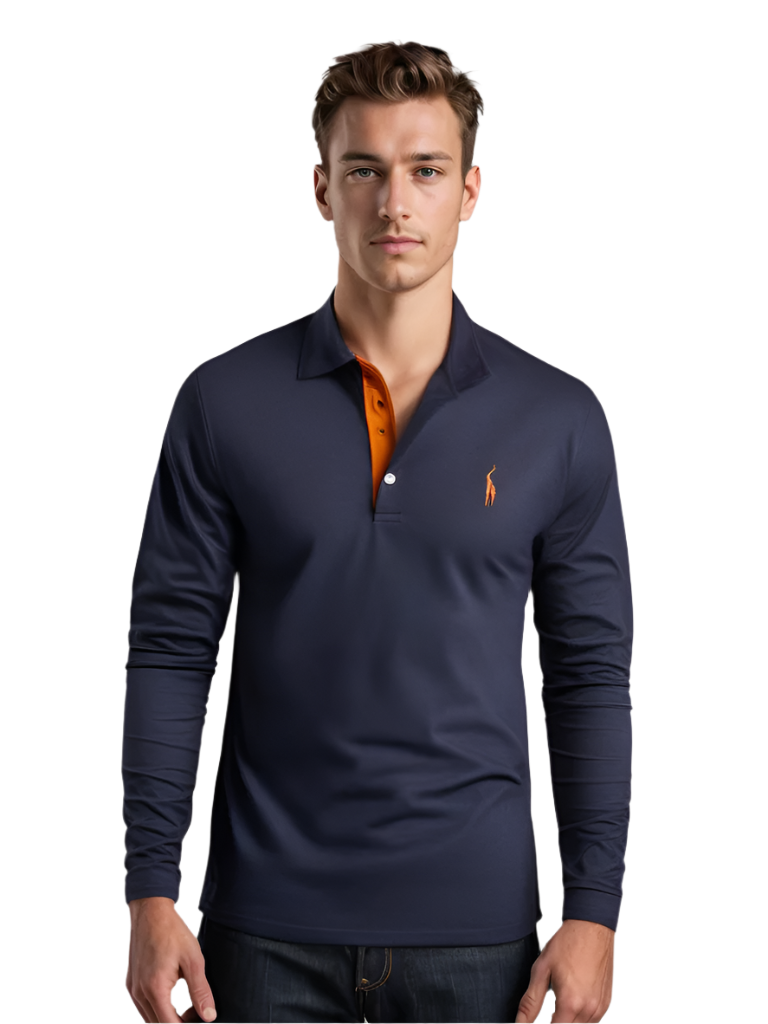Chemise Homme Manches Longues Ajustée Coton Polyester Détails Contrastés 0