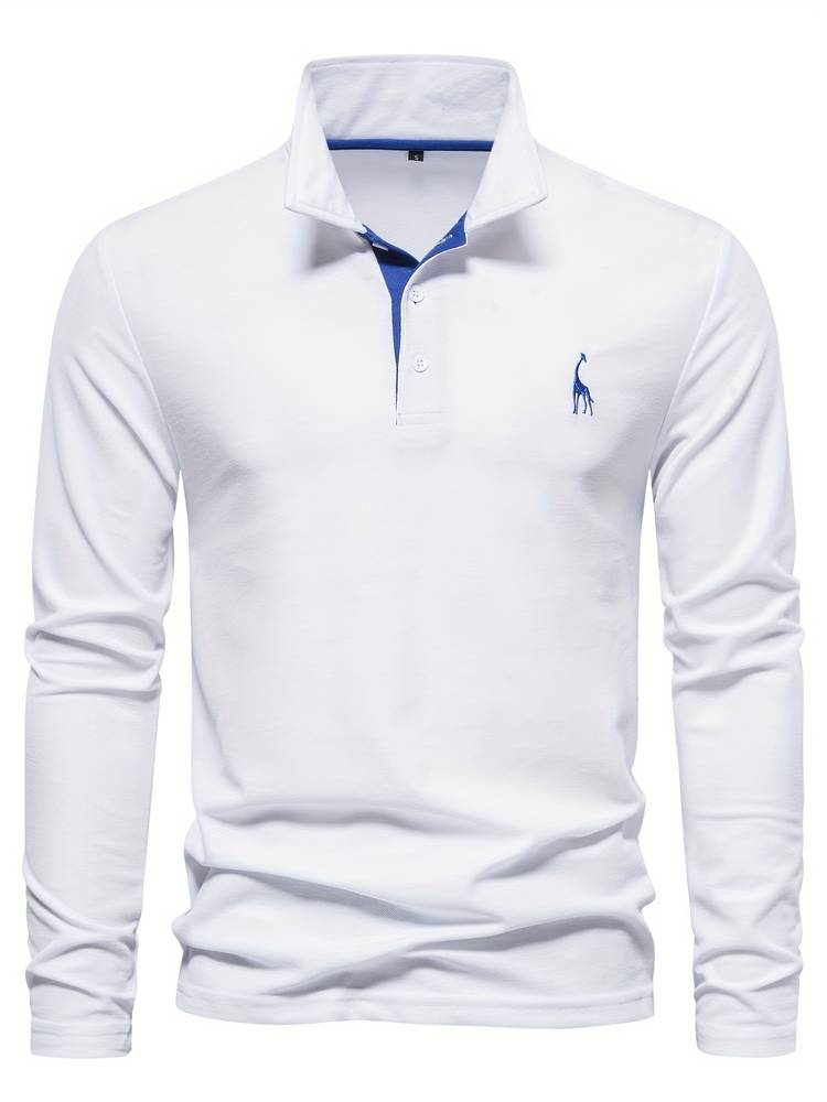Chemise Homme Manches Longues Ajustée Coton Polyester Détails Contrastés 5