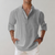 Chemise Homme Oversize Col Montant en Lin Doux 5