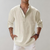 Chemise Homme Oversize Col Montant en Lin Doux 8