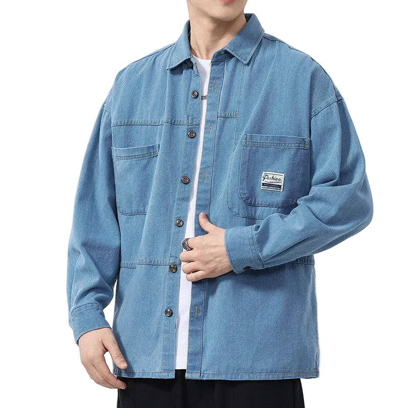 Chemise Homme Oversize Décontractée avec Poches 0