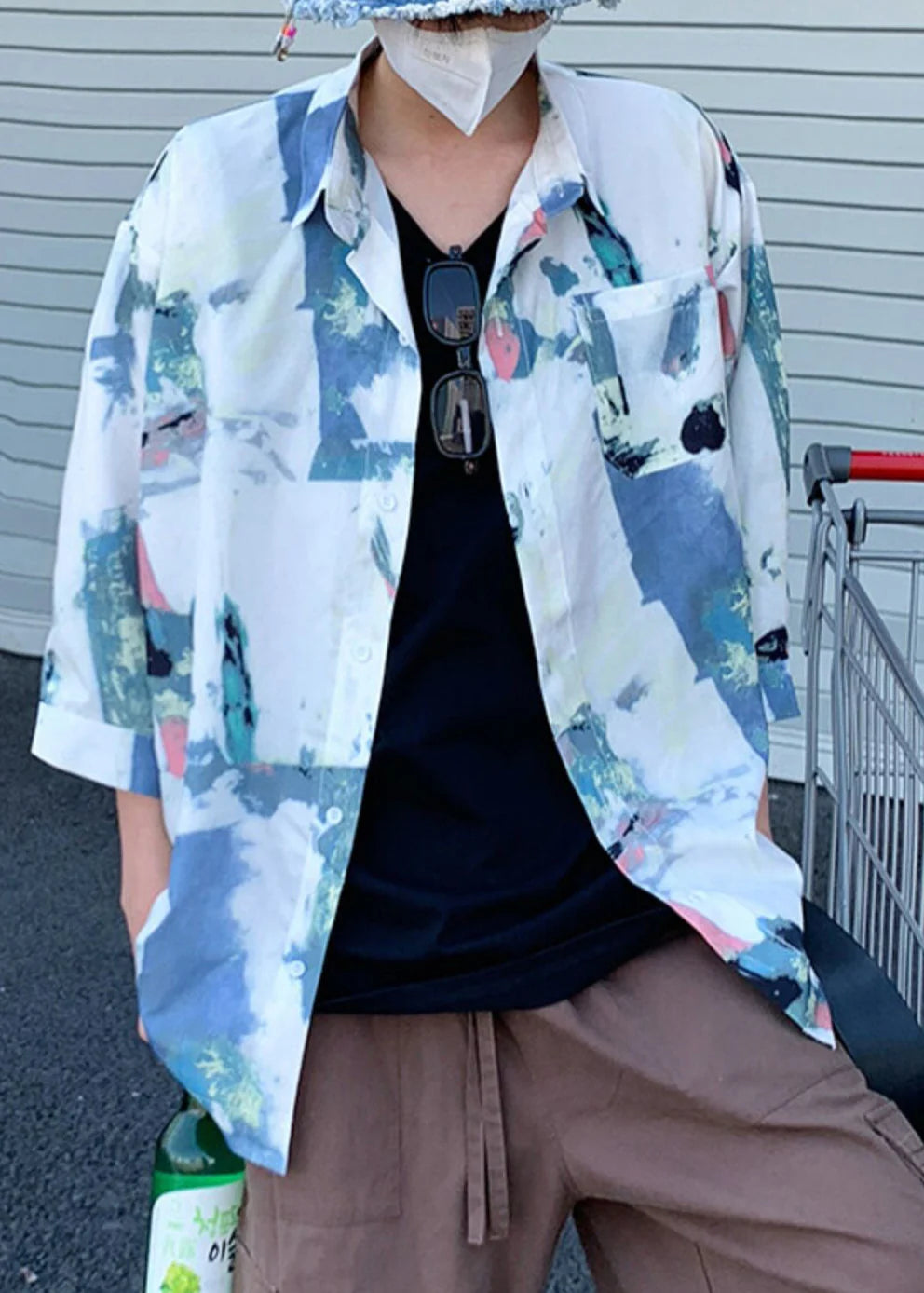 Chemise Homme Oversize Imprimé Tourisme Automnal 3