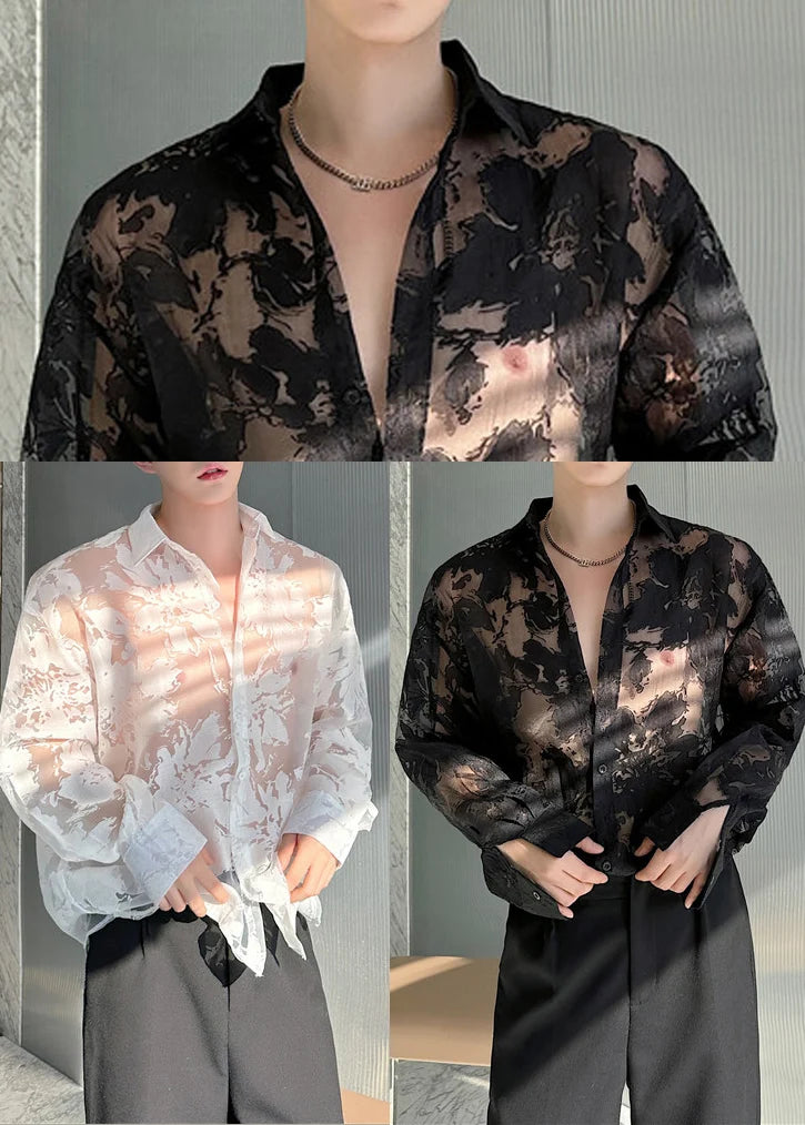 Chemise Homme Oversize Imprimée Tulle Ajouré 3