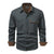 Chemise Homme à Manches Longues Boutonnée Contrastées Tissu Durable 5