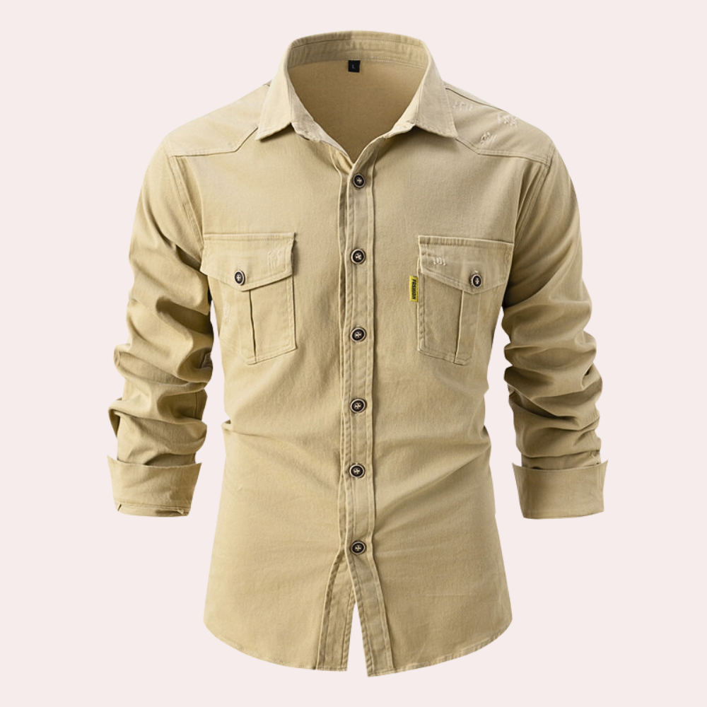 Chemise Homme à Manches Longues avec Poches 4