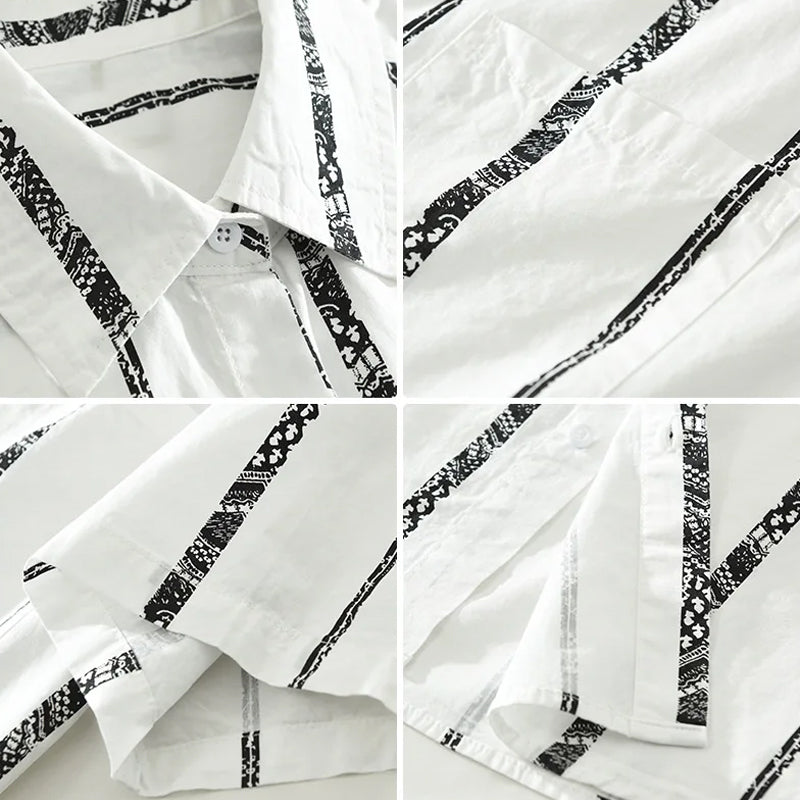 Chemise Homme à Rayures Décontractée 4