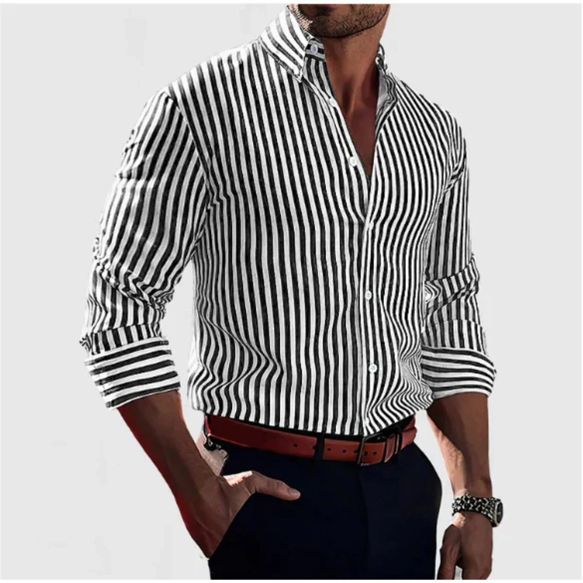 Chemise Homme à Rayures Moderne 1