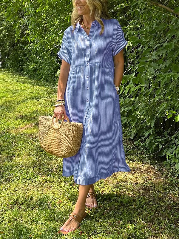 Chemise Longue à Rayures pour Femme 0