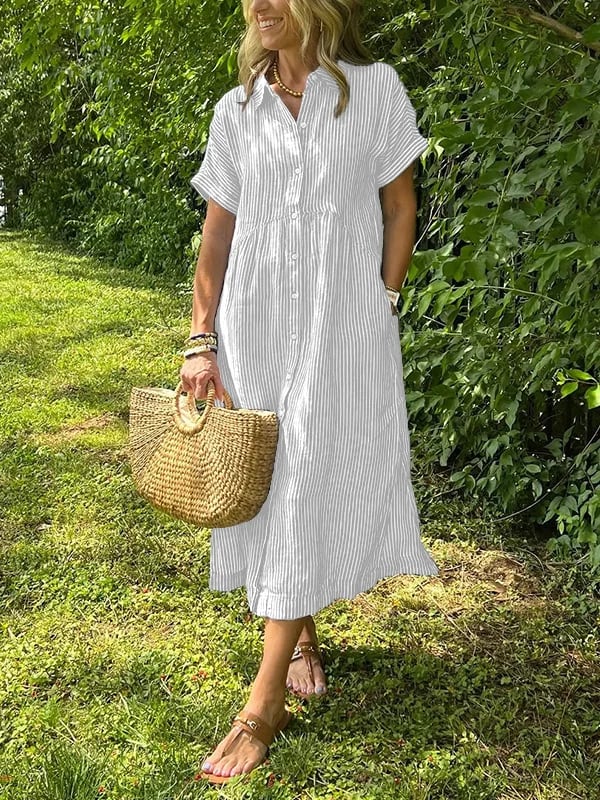 Chemise Longue à Rayures pour Femme 1