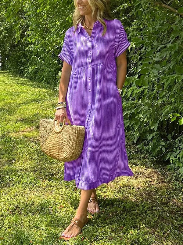 Chemise Longue à Rayures pour Femme 6
