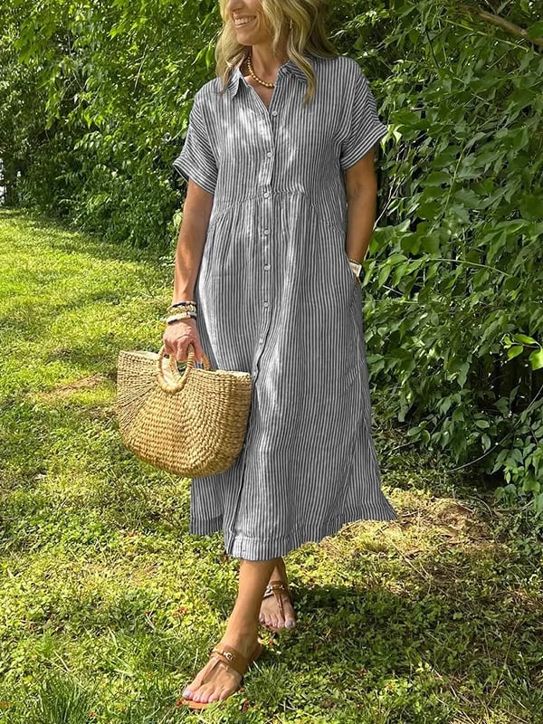 Chemise Longue à Rayures pour Femme 9