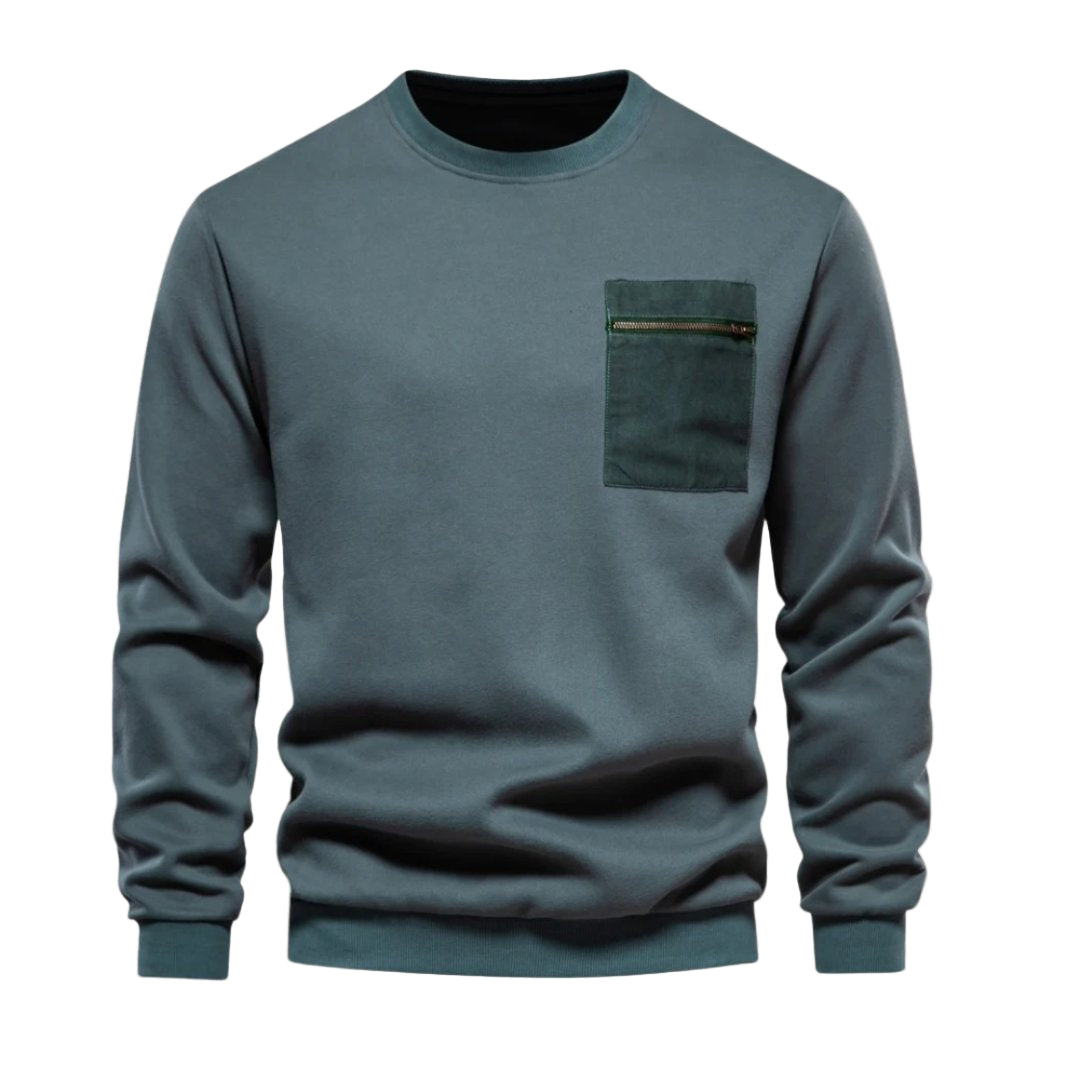 Chemise Masculine Moderne Col Rond avec Poche Zippée 1