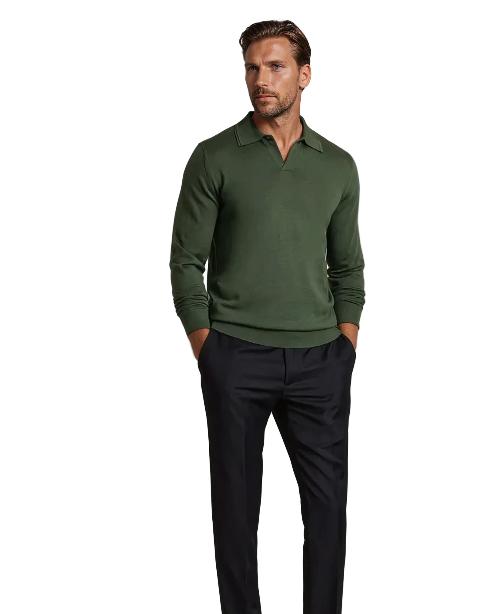 Chemise Polo à Manches Longues pour Homme Chic 0