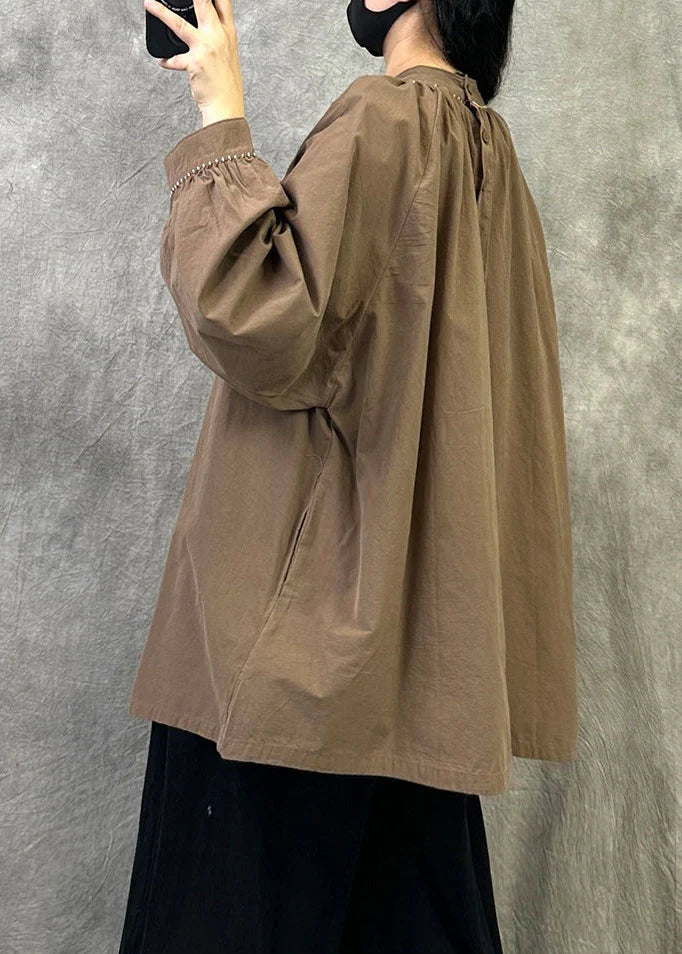 Chemise Pull Oversize à Col Montant pour Femme Automne 3