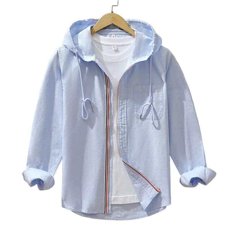 Chemise à Capuche Zippée pour Homme Style Décontracté 0
