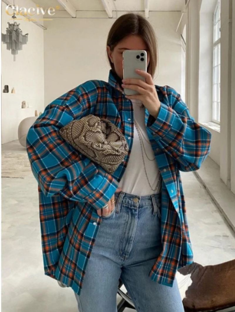 Chemise à Carreaux Oversized pour Femmes 6