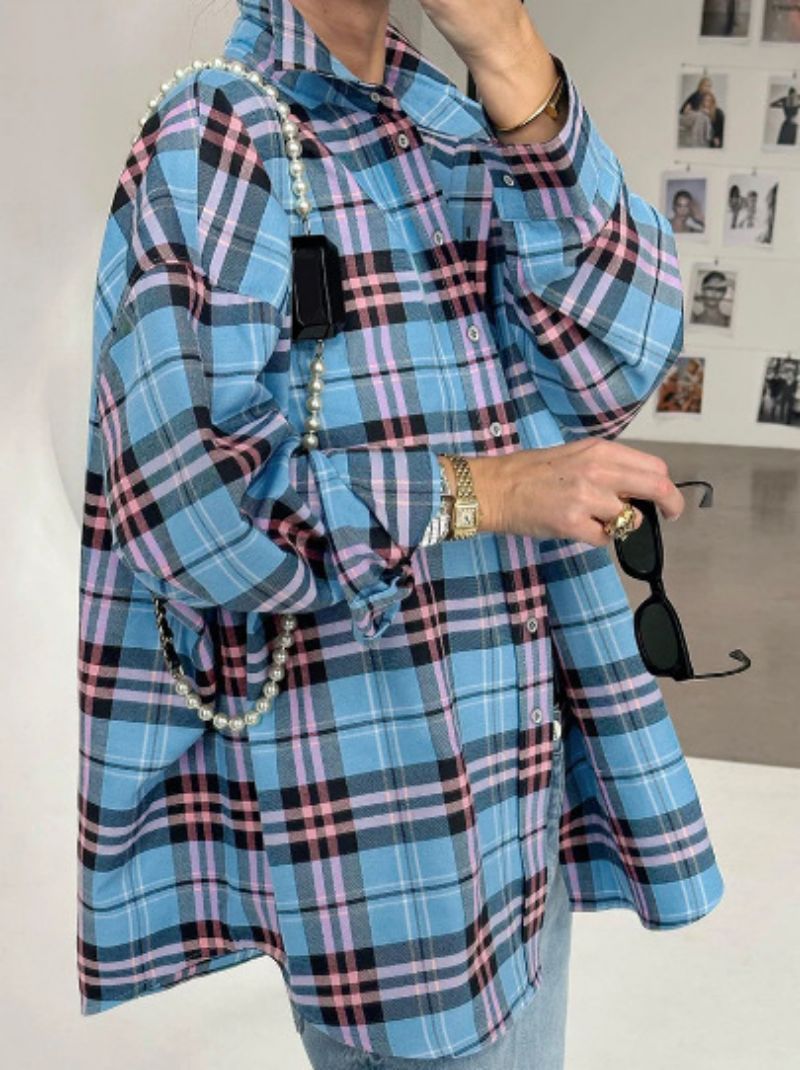 Chemise à Carreaux Oversized pour Femmes 8